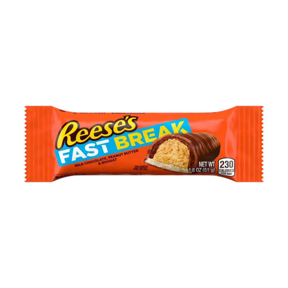 Reese's Fast Break, barretta al cioccolato al latte con crema di burro d'arachidi da 51g
