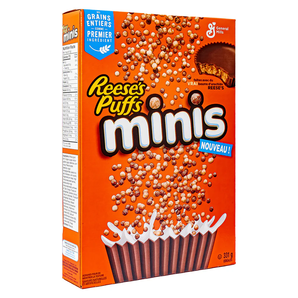 Reese's Puffs Minis, mini cereali al cacao e burro d'arachidi da 331g