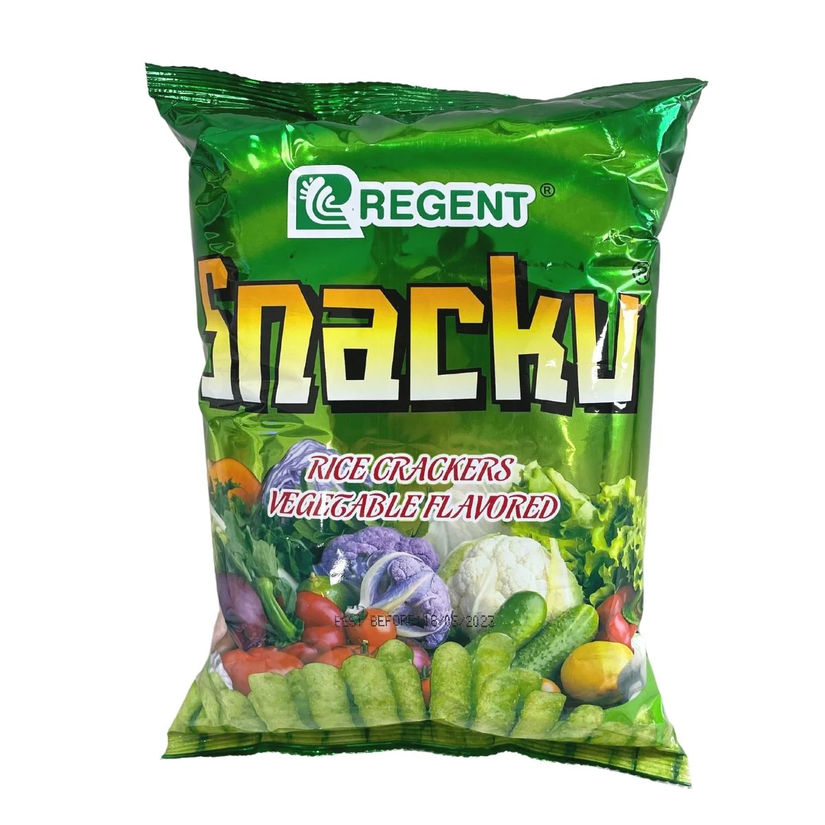 Regent Snacku Rice Crackers Vegetable Flavored, cracker al riso al gusto di verdure da 60g