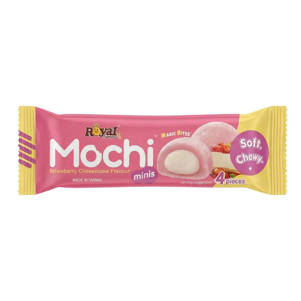 Royal Family Mochi Minis Strawberry Cheesecake, mochi al gusto di cheesecake al gusto di fragola da 40g