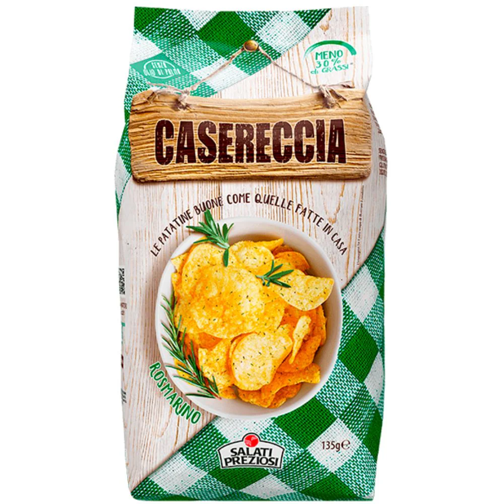 Salati Preziosi Casereccia Rosmarino, patatine al gusto di rosmarino da 135g
