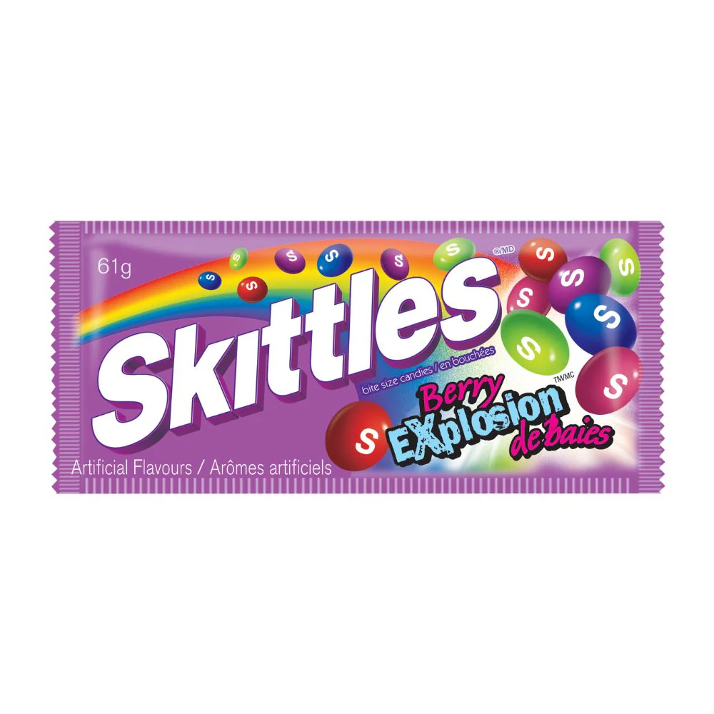 Skittles Berry Explosion, caramelle al gusto di bacche da 61g
