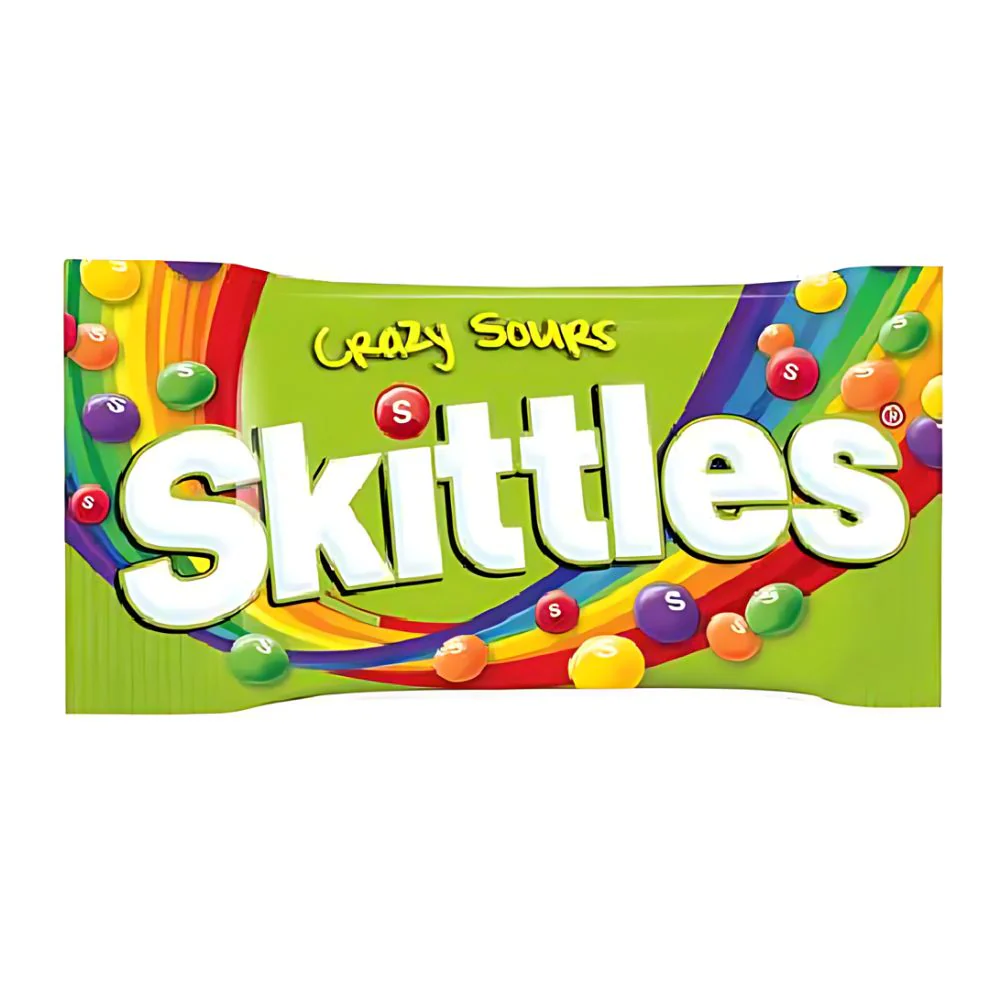 Skittles Crazy Sours, caramelle al gusto di frutta aspra da 38g