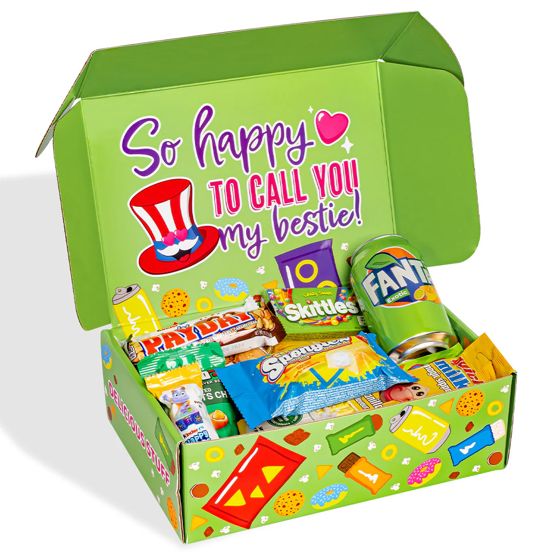 Snack Box “Best Friends Forever”, scatola a sorpresa da 20 snack dolci, salati e bevande per la migliore amica