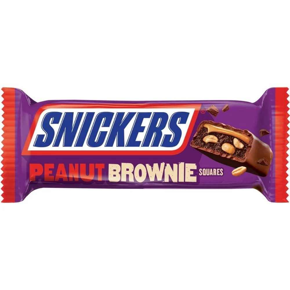 Snickers Peanut Brownie, barretta di cioccolato con arachidi e brownie da 34g