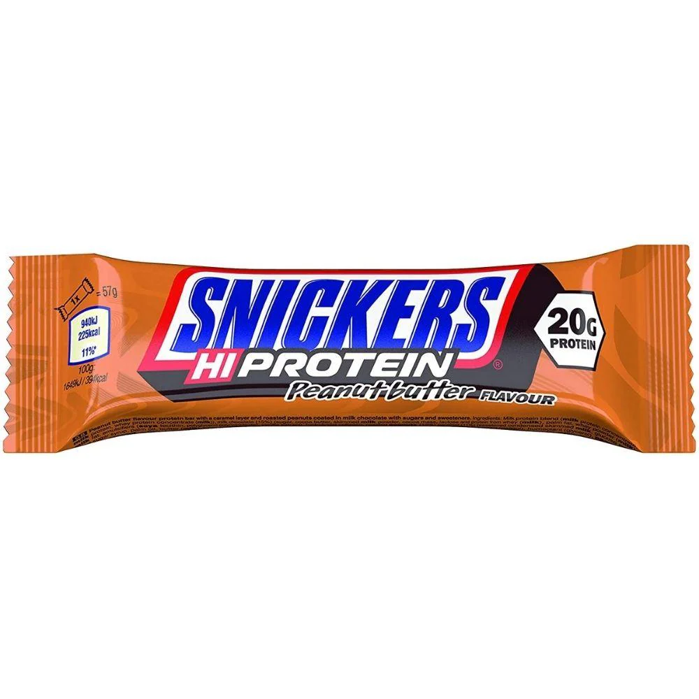 Snickers Protein Peanut Butter Bar, barretta proiteica al burro d'arachidi da 57g