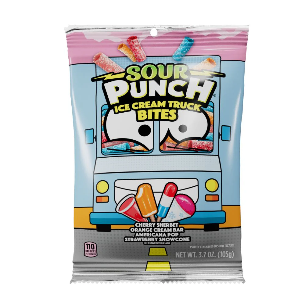 Sour Punch Ice Cream Truck Bites, caramelle gommose al gusto di ghiaccioli da 105g