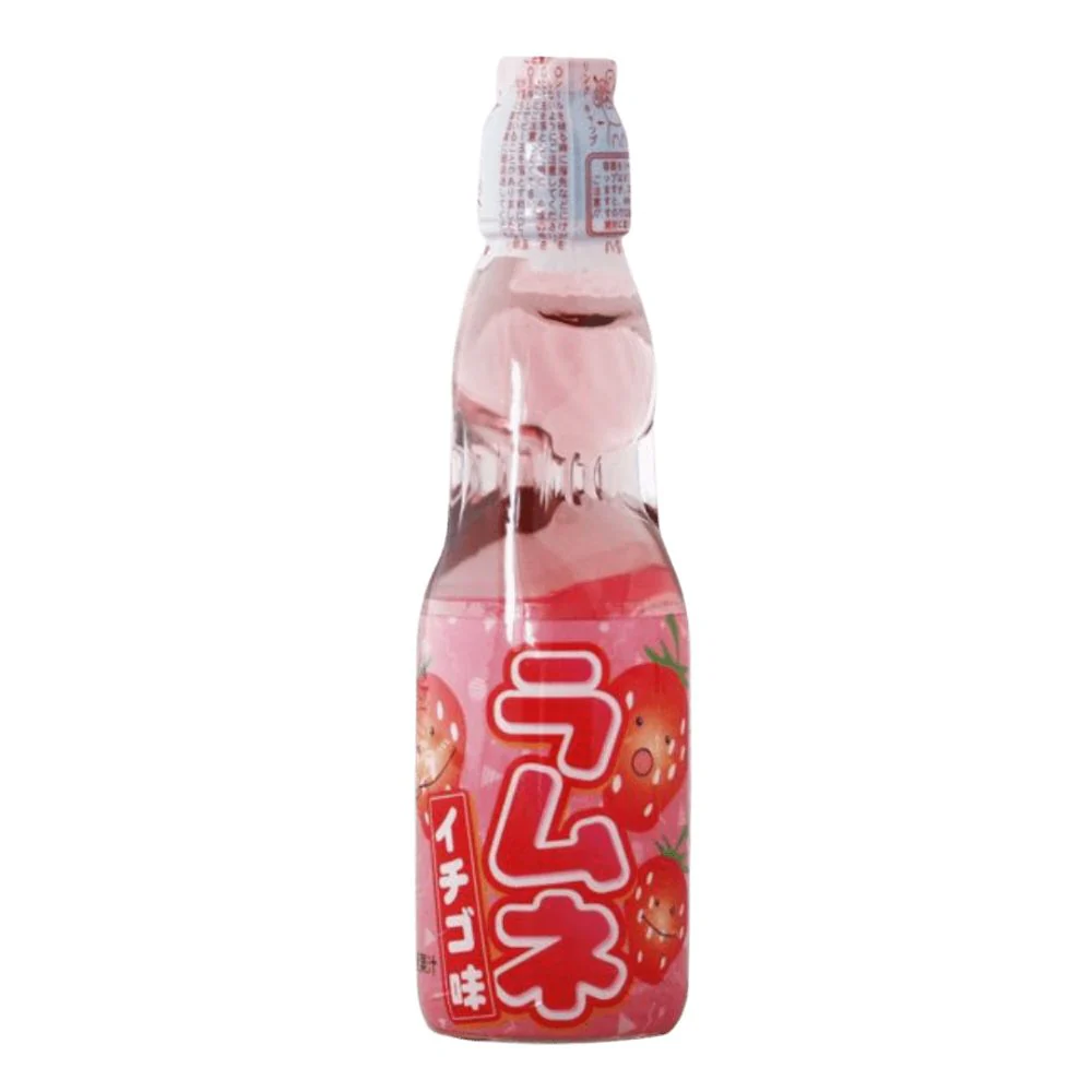 Hata Ramune Strawberry Soda, bevanda gassata al gusto di fragola da 200ml