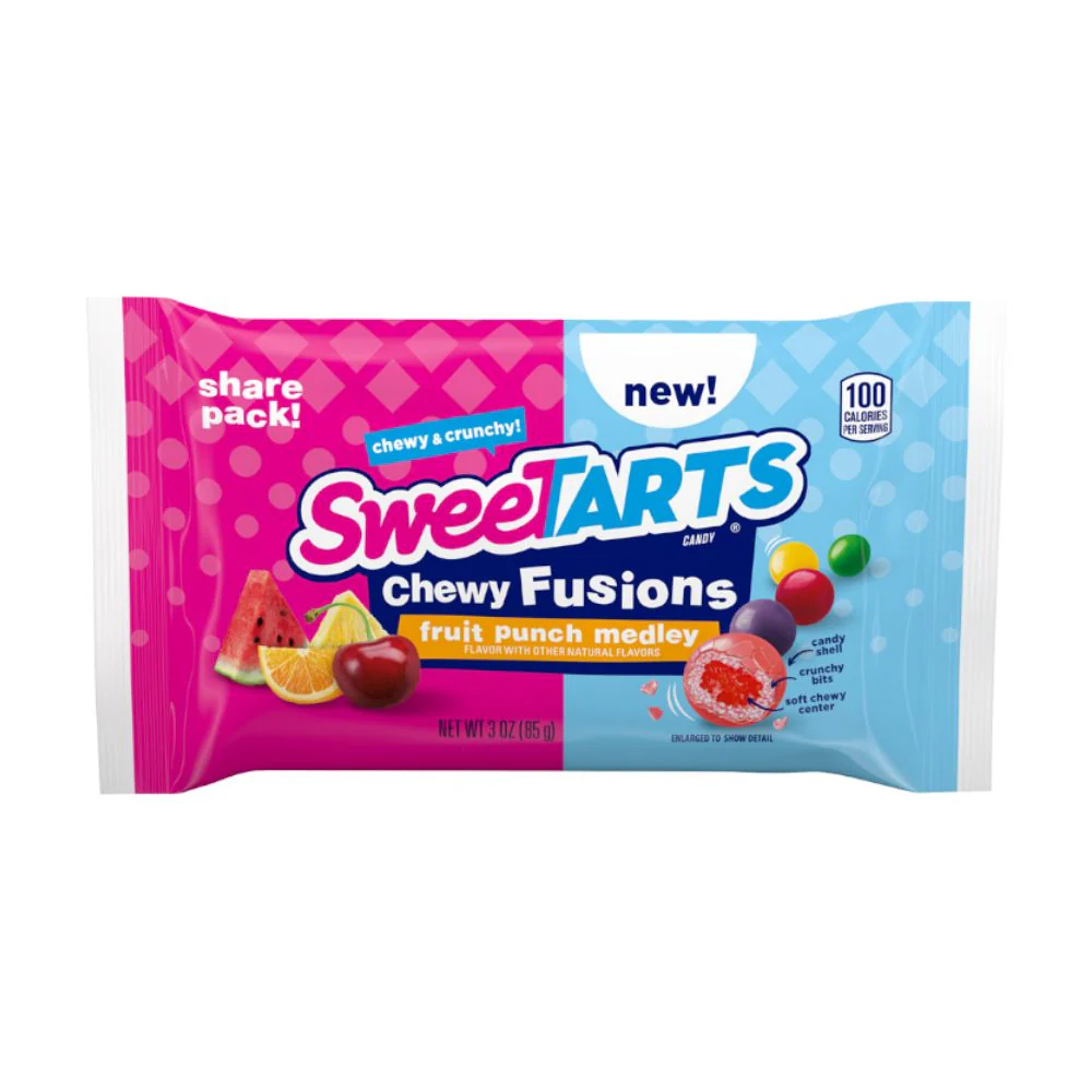 Sweetarts Chewy Fusion Fruit Punch Medley, caramelle morbide alla frutta da 85g