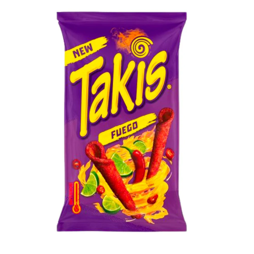 Takis Fuego, confezione di riccioli di tortillas al peperoncino piccante da 55g