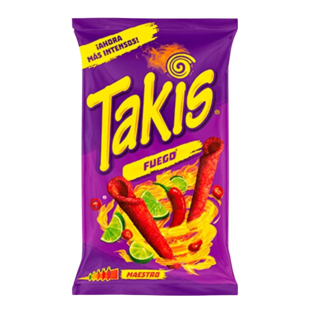 Takis Fuego, riccioli di tortillas al peperoncino piccante da 100g