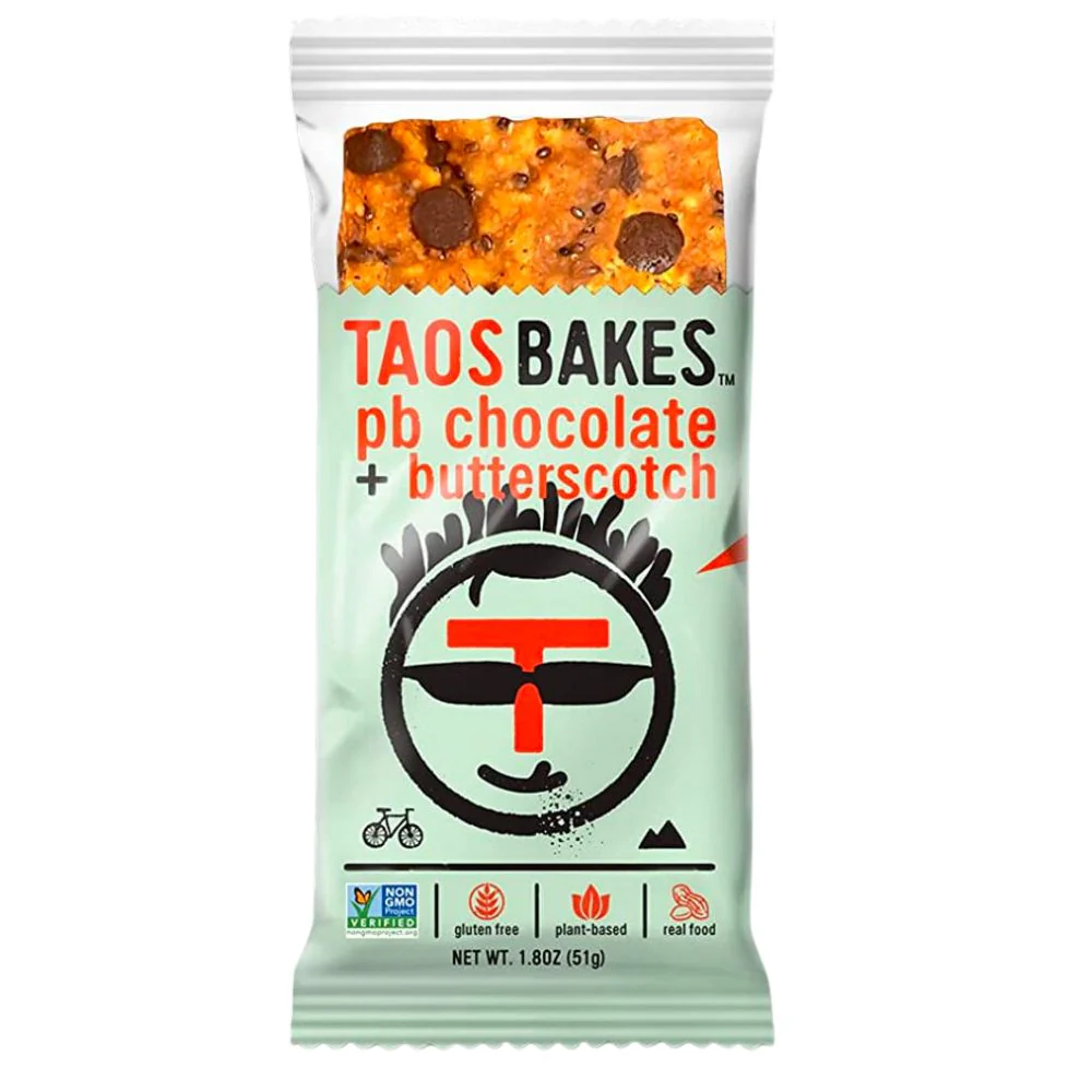 Taos Bakes Peanut Butter Chocolate Butterscotch Bar, barretta di cereali al cioccolato fondente e burro d'arachidi da 51g