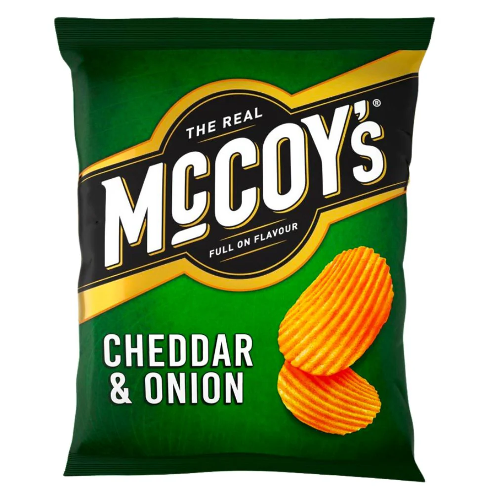 McCoy’s Cheddar & Onion, chips al gusto cheddar e cipolla da 45g