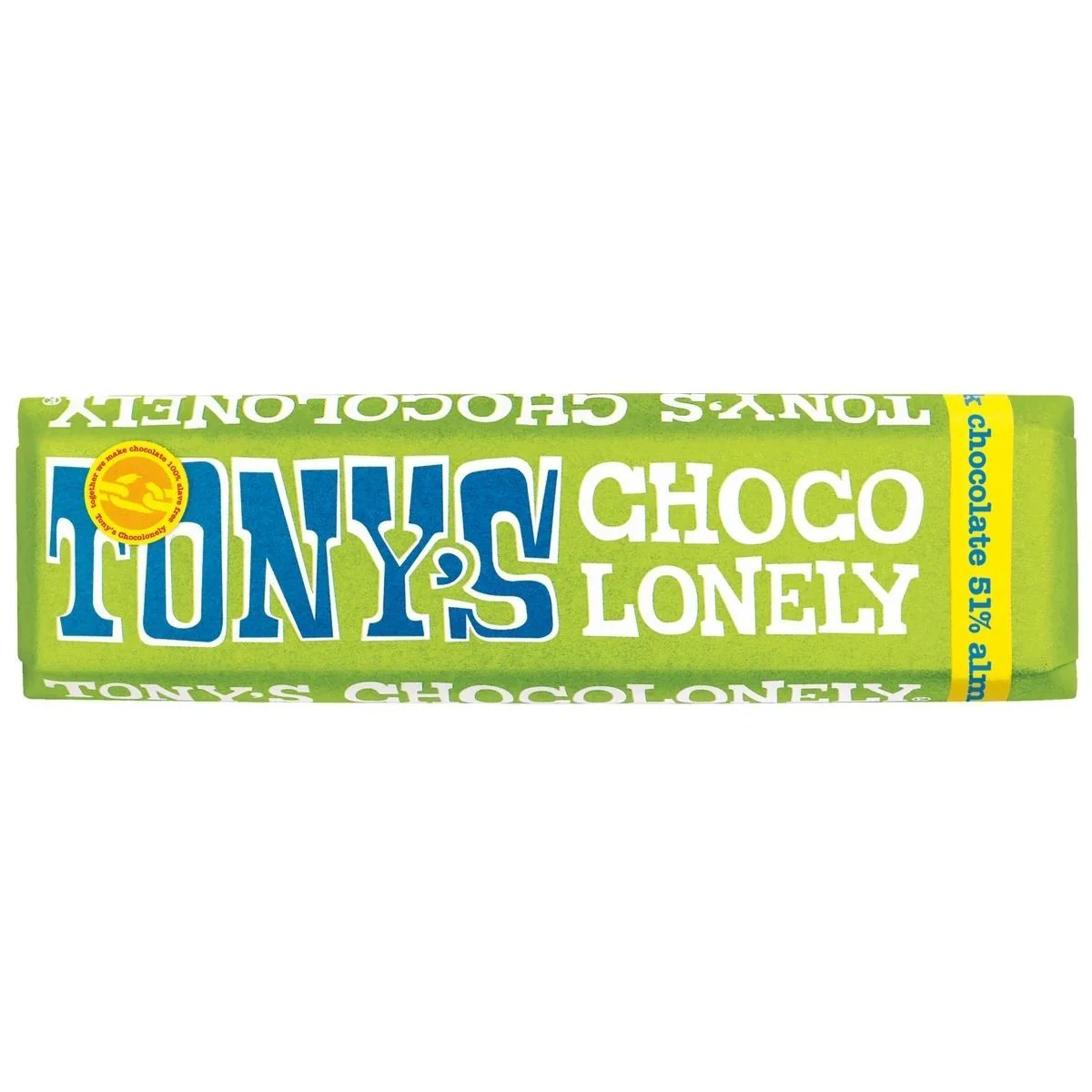 Tony's Chocolonely Dark Chocolate Almond, barretta di cioccolato fondente con mandorle da 47g