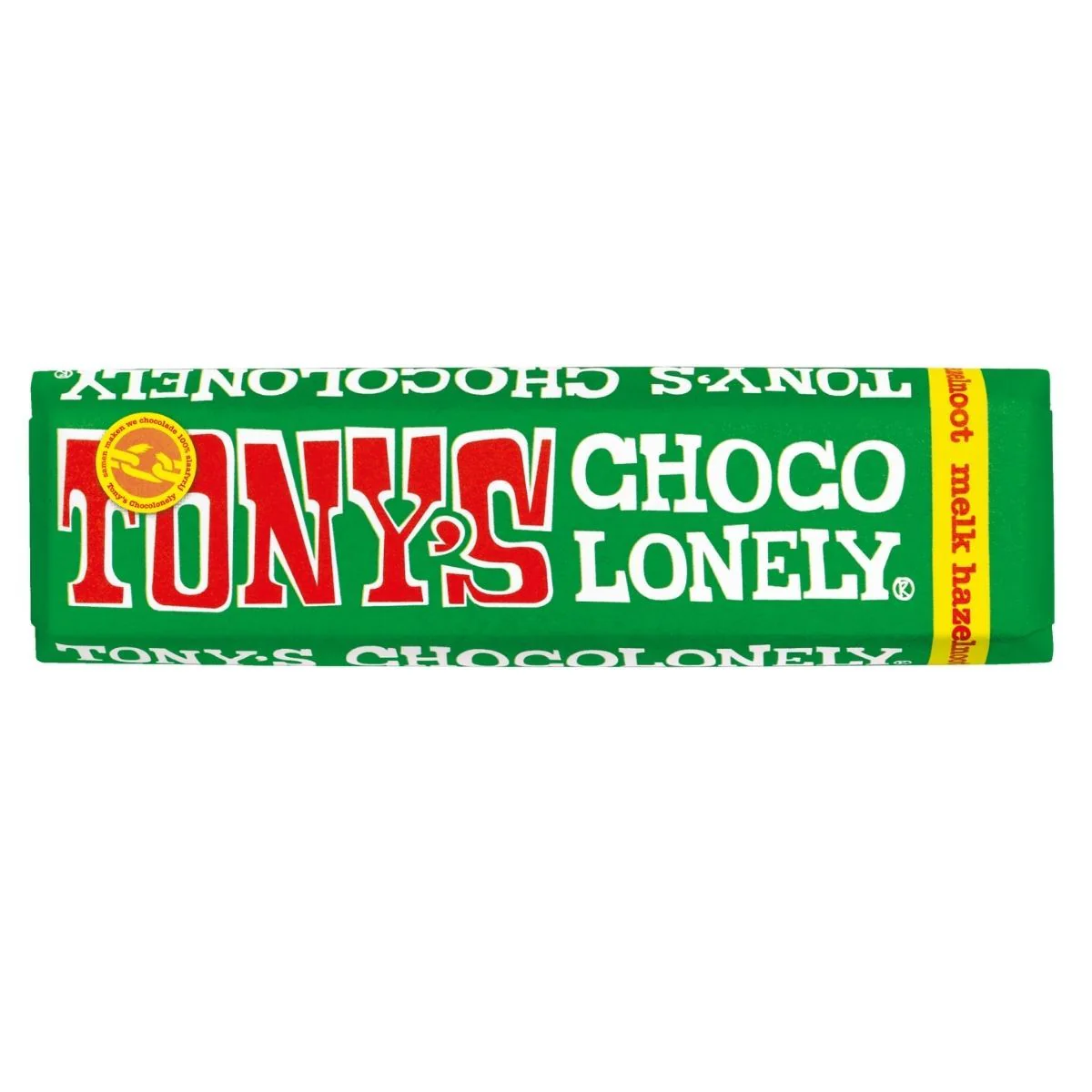 Tony's Chocolonely Milk Chocolate Hazelnut, barretta di cioccolato con nocciole da 47g