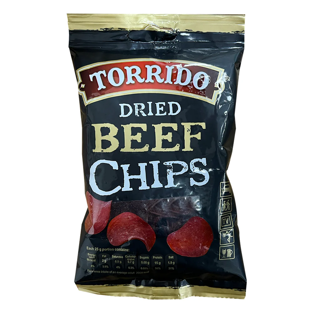 Torrido Dried Beef Chips, salame essiccato da 25g