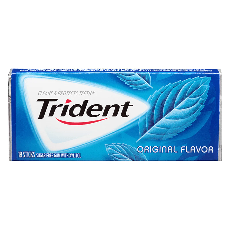 Trident Original Flavor, chewing gum allo xylitolo da 18 pezzi