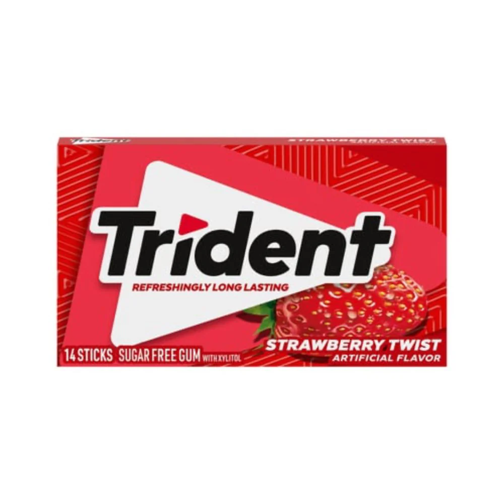 Trident Strawberry Twist, gomme da masticare alla fragola da 28g
