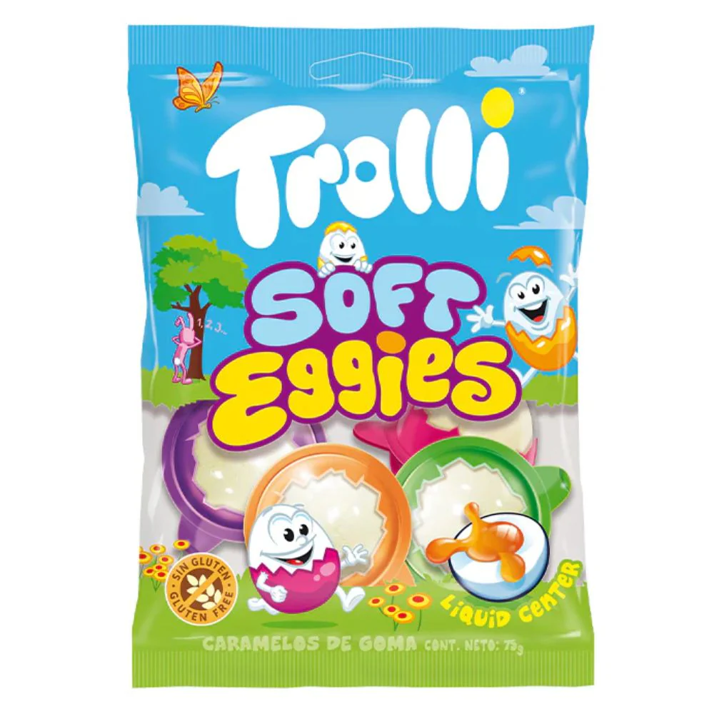 Trolli Soft Eggies, caramelle gommose ripiene da 75g