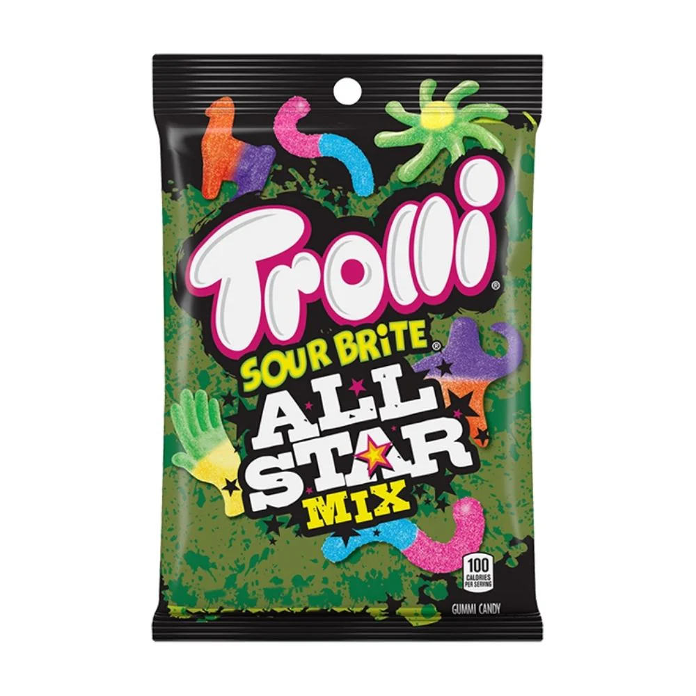 Trolli Sour Brite All Star Mix, caramelle aspre alla frutta da 120g