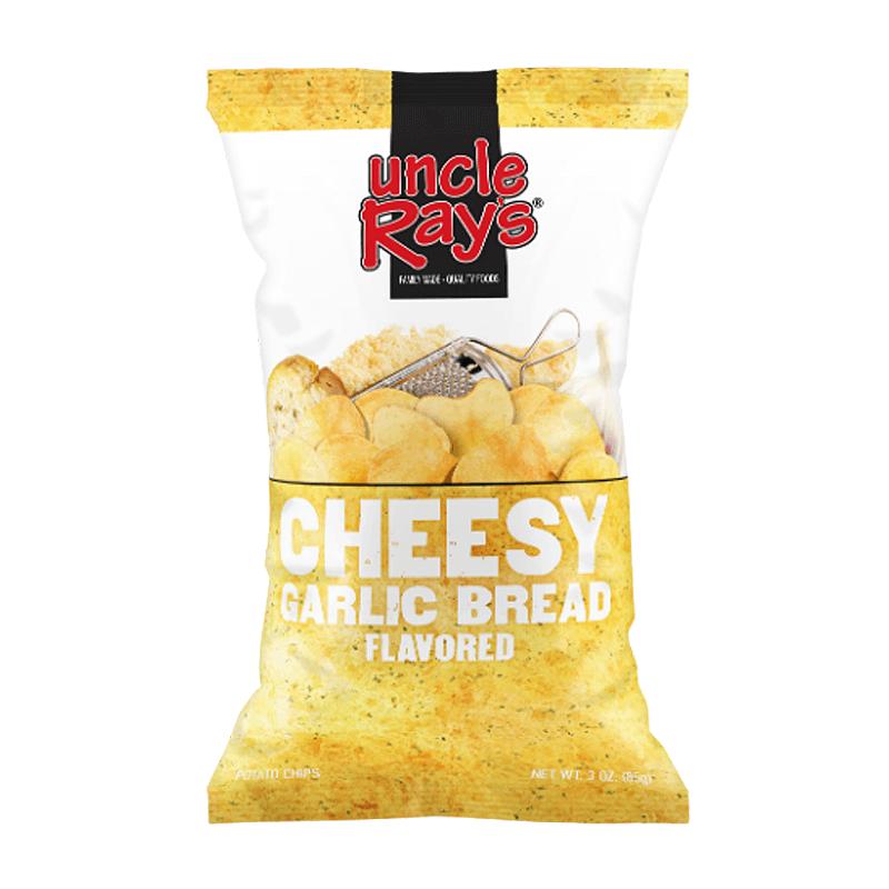 Uncle Ray's Cheesy Garlic Bread Flavored, patatine all'aglio e formaggio da 120g