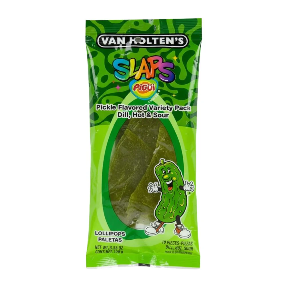 Van Holten's Slaps Pickle Flavored, caramelle al gusto di cetrioli piccanti, agrodolci e all'aneto da 100g