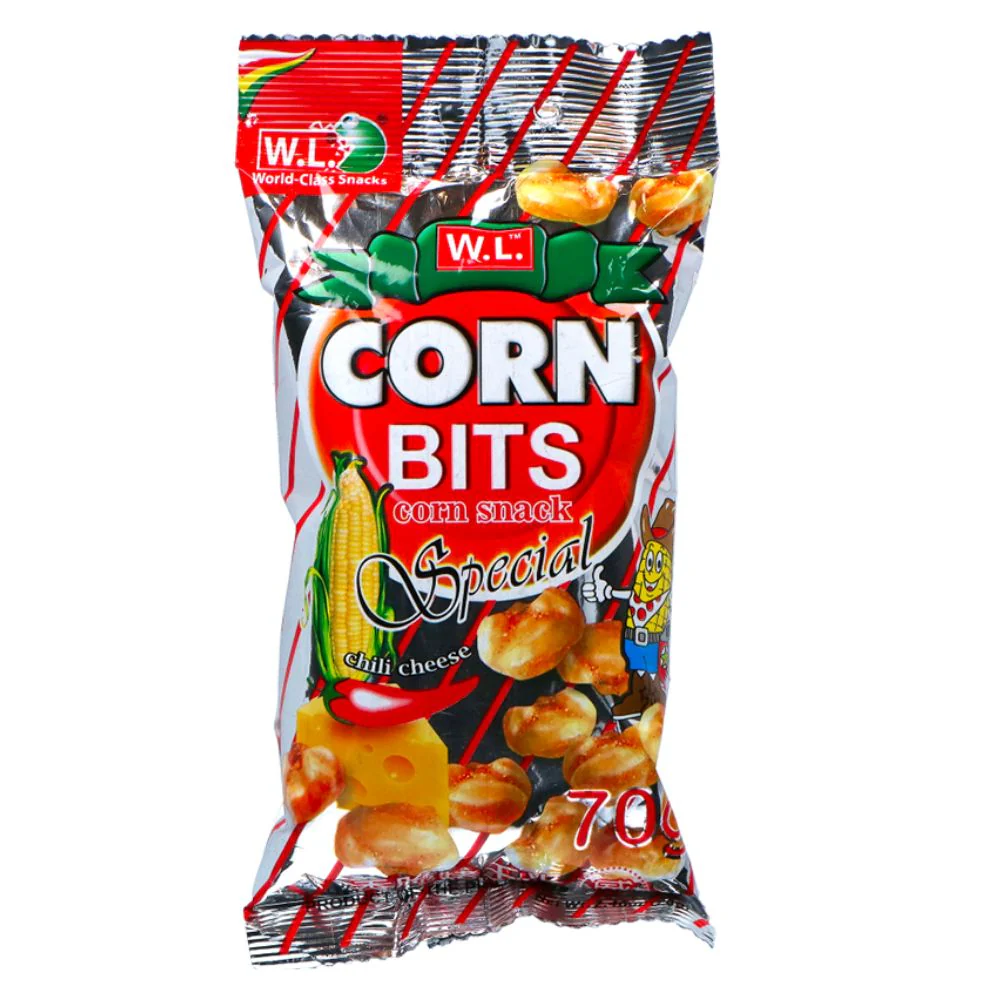 W.L. Corn Bits Corn Snack Special Chili Cheese, mais piccanti al formaggio da 70g