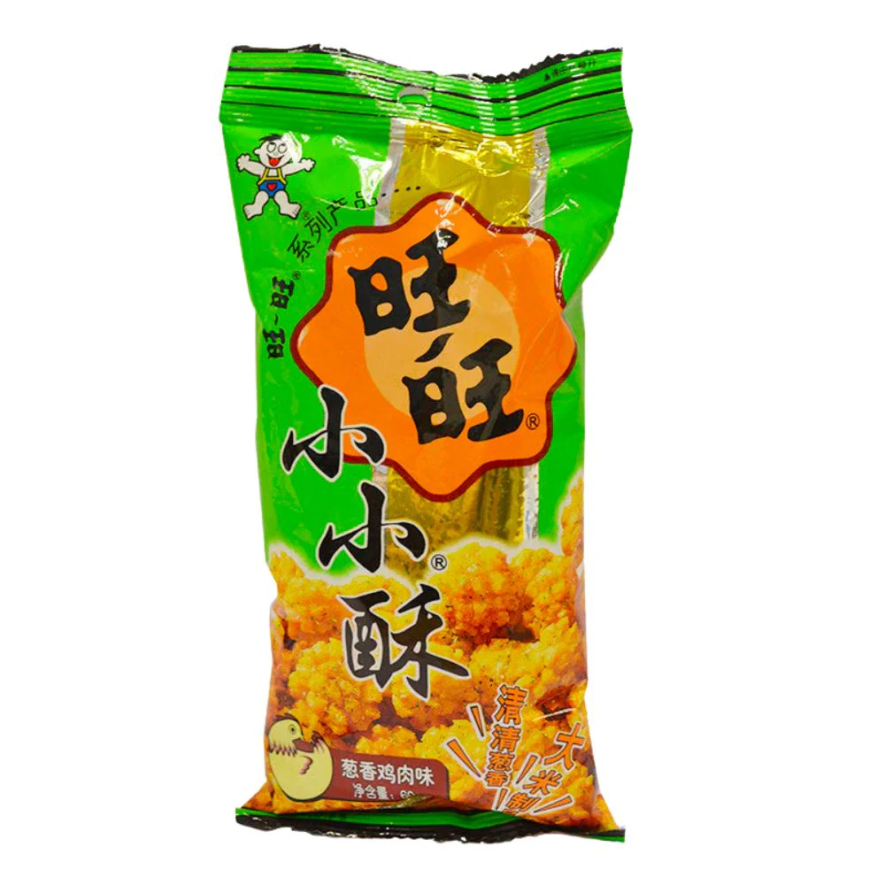 Want Want Fried Rice Crackers Chicken Flavor, crocchette di riso al gusto pollo da 60g