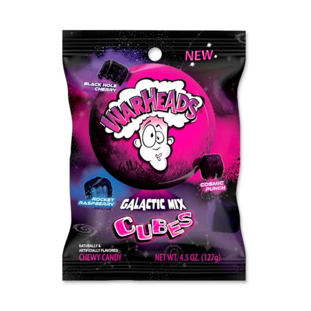 Warheads Galactic Mix Cubes, caramelle aspre alla frutta da 127g