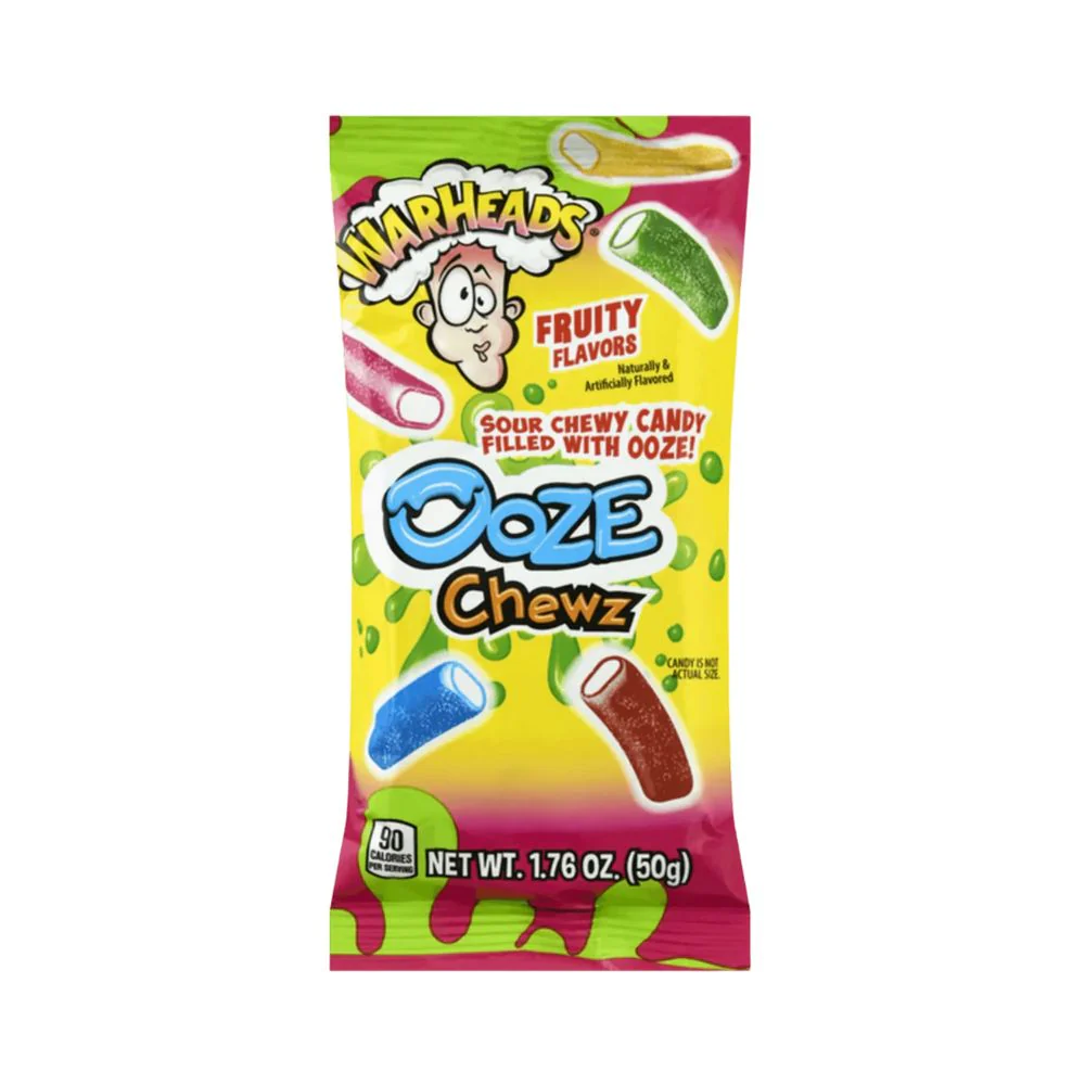 Warheads Ooze Chews, caramelle aspre ripiene alla frutta da 50g