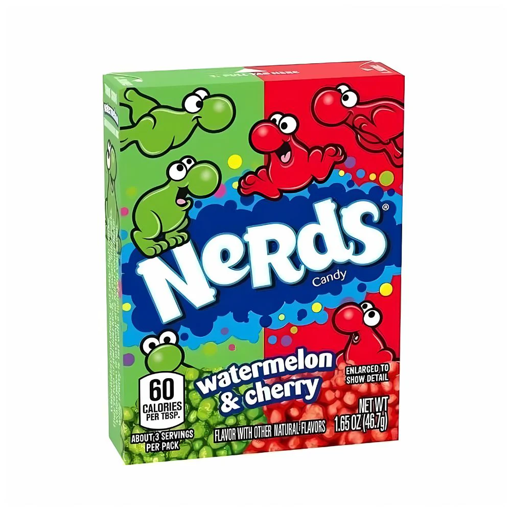 Wonka Nerds Watermelon and Cherry, caramelle ad anguria e ciliegia da 46.7g