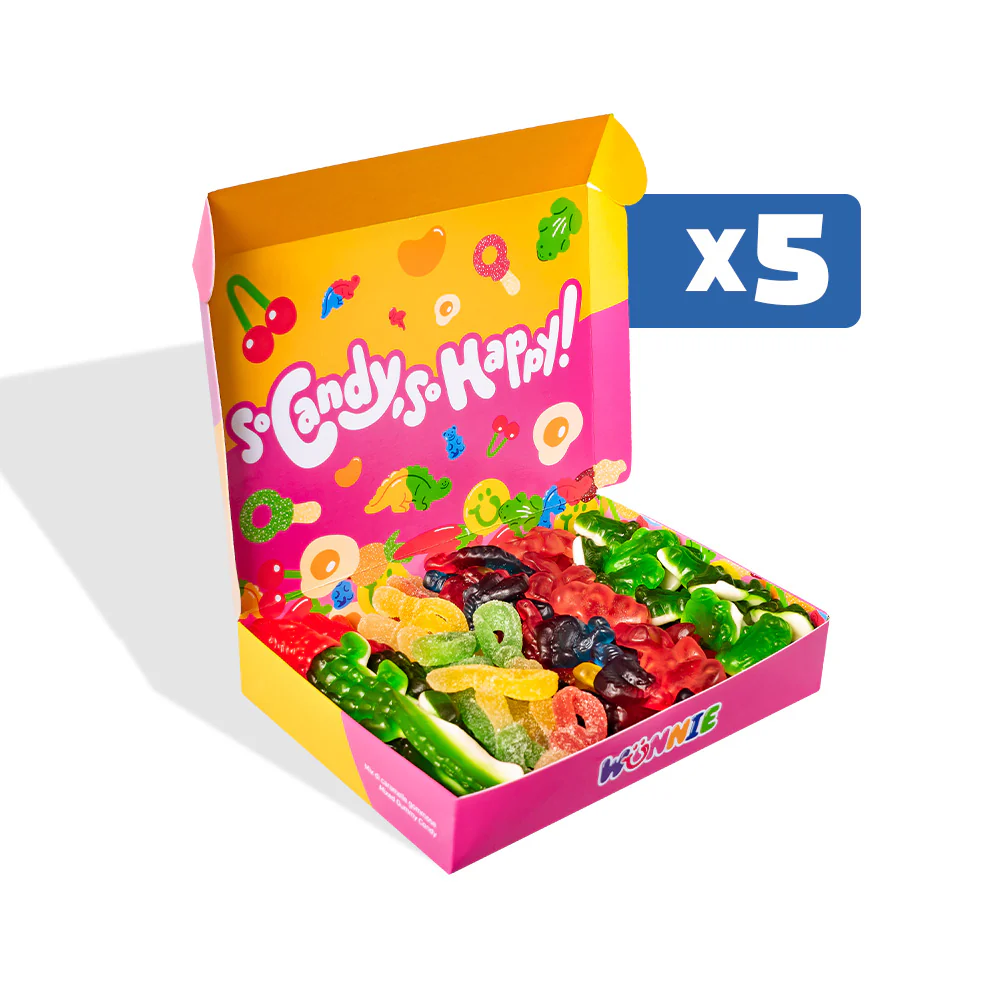 Wunnie box "Smile", 5 scatole di caramelle gommose in gusti assortiti da 480g - Image 5