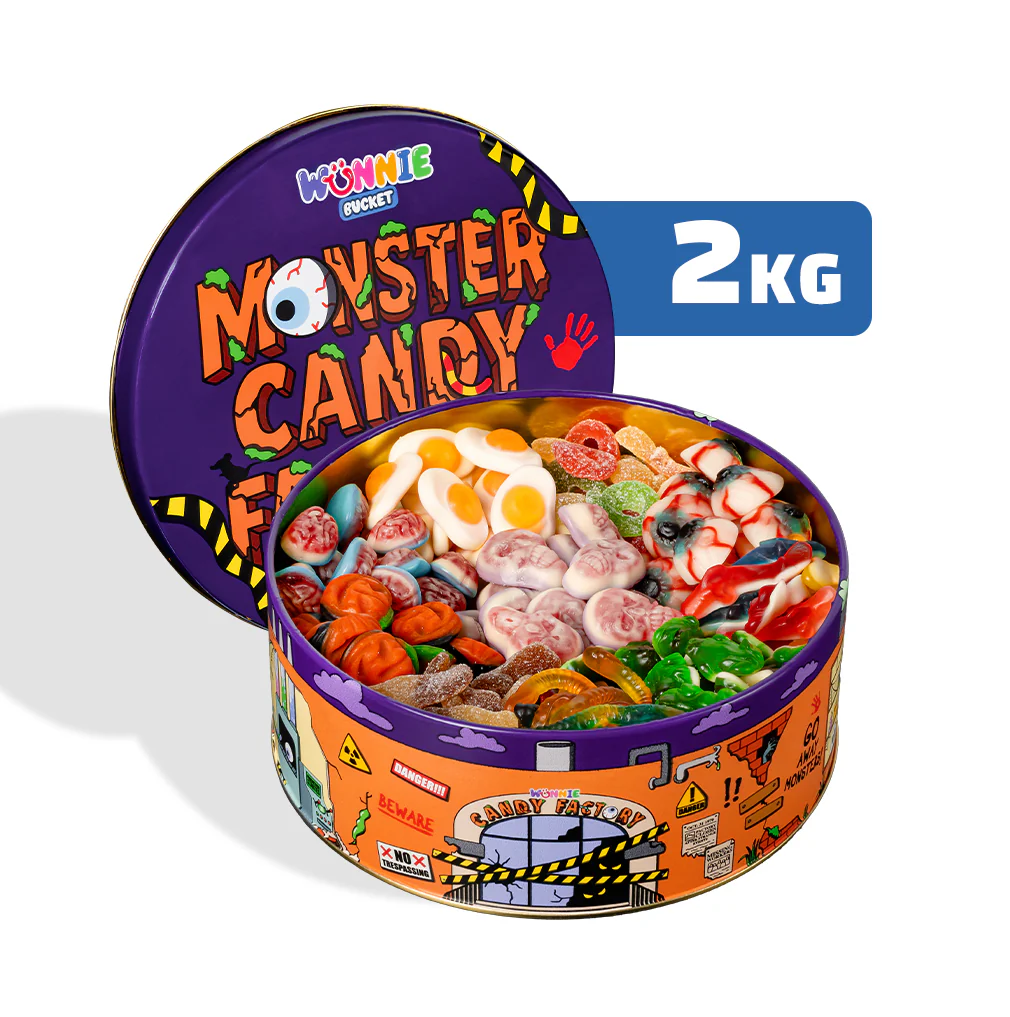 Wunnie Bucket “Happy Halloween”,  latta da comporre con le tue caramelle gommose preferite - 2 kg