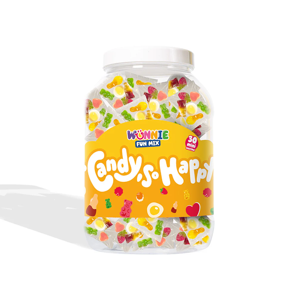 Wunnie Fun Mix, barattolo con bustine monoporzione di caramelle gommose in gusti assortiti (30 o 60 pz) - Image 4
