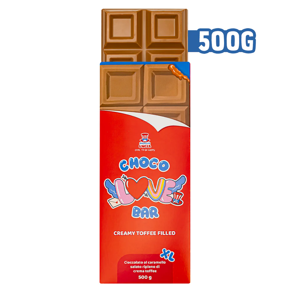 XL Creamy Toffee filled Choco Love Bar, cioccolato al caramello ripieno di crema toffee da 500g - Image 3
