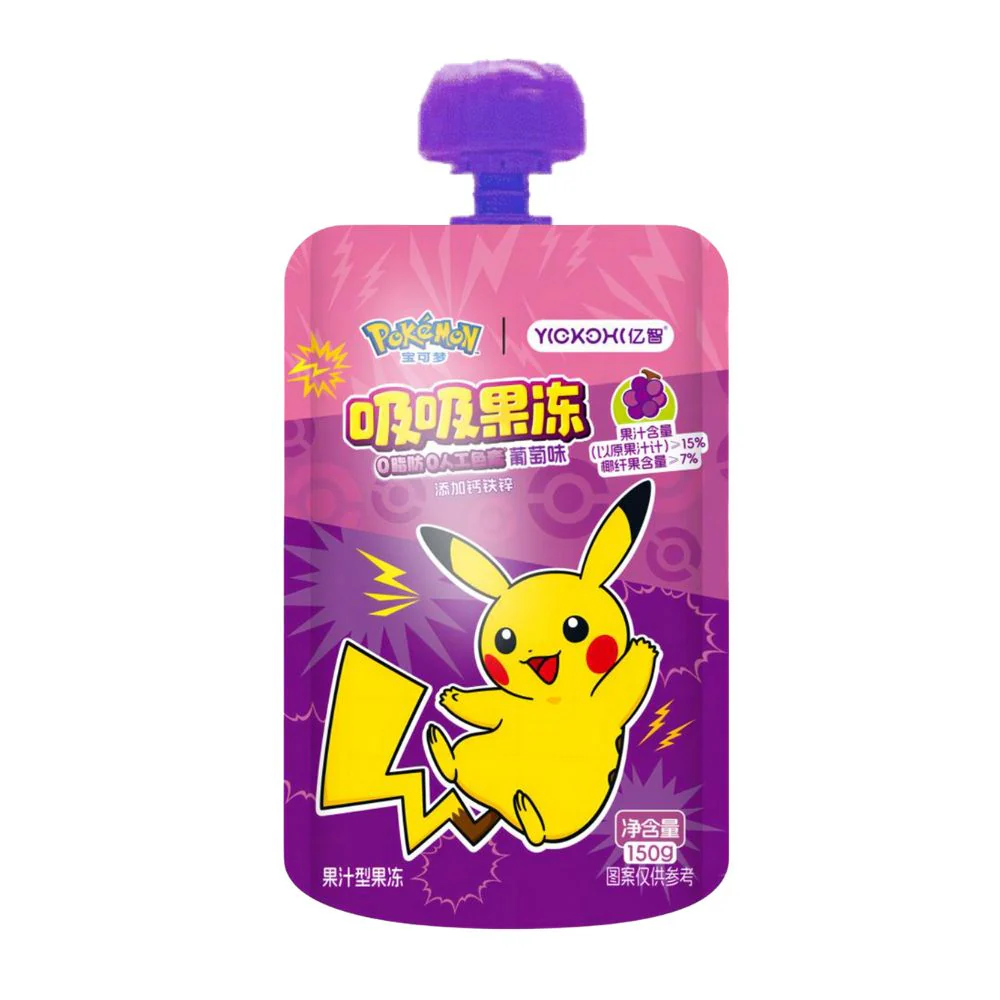 Yizhi Pokemon Pikachu Grape Jelly, bevanda gelatinosa al gusto di uva da 150g