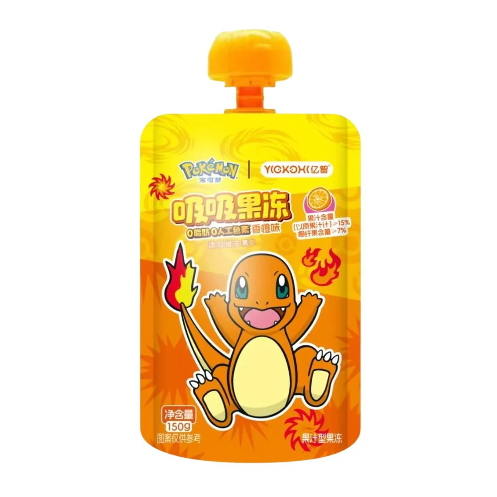 Yizhi Pokemon Charmander Orange Jelly, bevanda gelatinosa al gusto di arancia da 150g