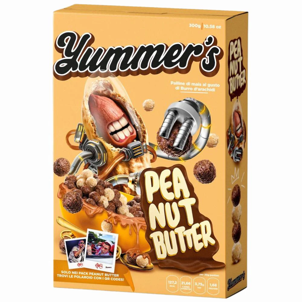 Yummer's Cereali Peanut Butter by Sfera Ebbasta, palline di mais al gusto di burro d’arachidi da 300g